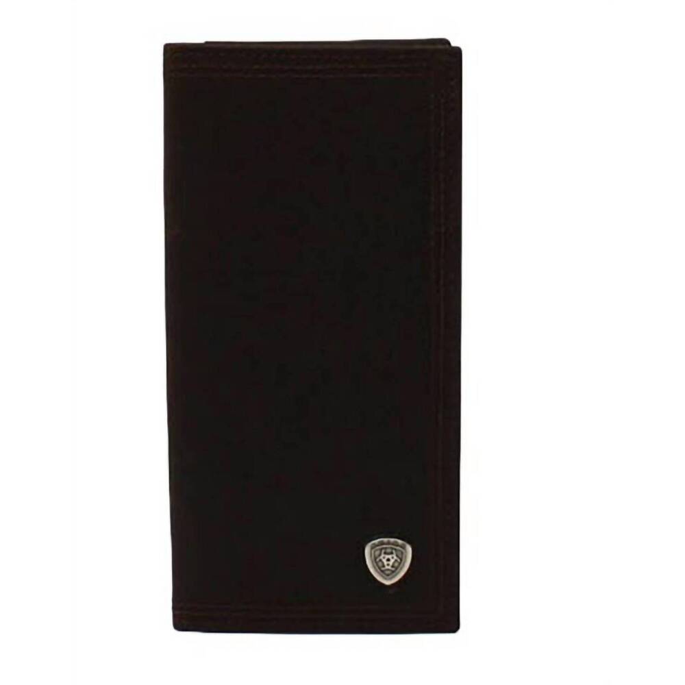 NEW ARIAT youth shield concho leather wallet in brown rowdy